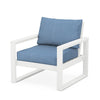 Edge Club Chair White Frame Sky Blue Cushion