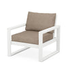 Edge Club Chair White Frame Spiced Burlap Cushion