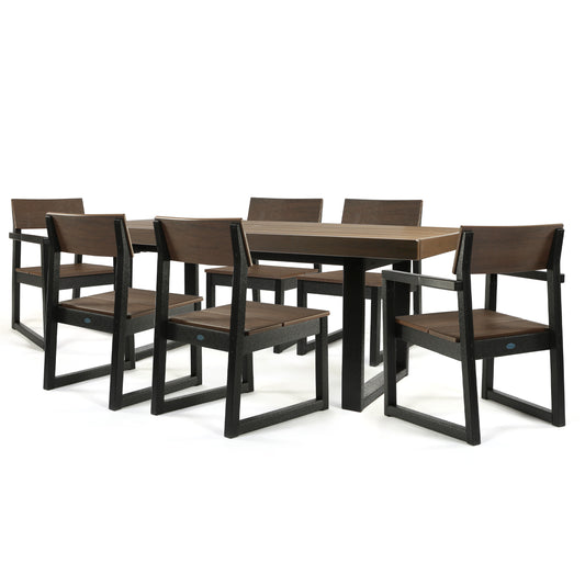 Edge Dining Set Kona Slat Black Frame