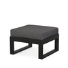 Edge Ottoman Black Frame Ash Charcoal Cushion