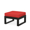 Edge Ottoman Black Frame Crimson Linen Cushion