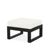 Edge Ottoman Black Frame Natural Linen Cushion