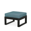 Edge Ottoman Black Frame Ocean Teal Cushion