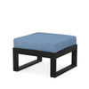 Edge Ottoman Black Frame Sky Blue Cushion