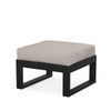 Edge Ottoman Black Frame Weathered Tweed Cushion