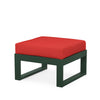 Edge Ottoman Green Frame Crimson Linen Cushion