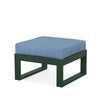 Edge Ottoman Green Frame Sky Blue Cushion