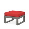 Edge Ottoman Grey Frame Crimson Linen Cushion