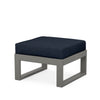 Edge Ottoman Grey Frame Marine Indigo Cushion