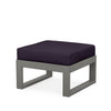 Edge Ottoman Grey Frame Navy Linen Cushion