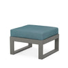 Edge Ottoman Grey Frame Ocean Teal Cushion