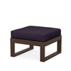 Edge Ottoman Mahogany Frame Navy Linen Cushion