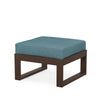 Edge Ottoman Mahogany Frame Ocean Teal Cushion