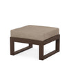 Edge Ottoman Mahogany Frame Spiced Burlap Cushion