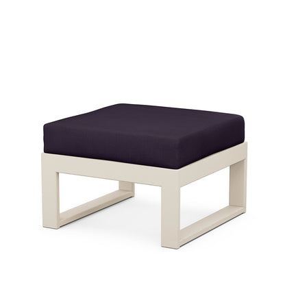 Edge Ottoman Sand Frame Navy Linen Cushion