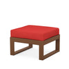 Edge Ottoman Teak Frame Crimson Linen Cushion