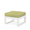 Edge Ottoman White Frame Chatreuse Boucle Cushion