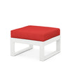 Edge Ottoman White Frame Crimson Linen Cushion