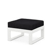 Edge Ottoman White Frame Midnight Linen Cushion