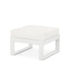 Edge Ottoman White Frame Natural Linen Cushion