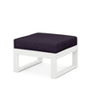 Edge Ottoman White Frame Navy Linen Cushion