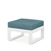 Edge Ottoman White Frame Ocean Teal Cushion