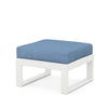 Edge Ottoman White Frame Sky Blue Cushion