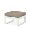 Edge Ottoman White Frame Spiced Burlap Cushion