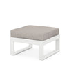 Edge Ottoman White Frame Weathered Tweed Cushion