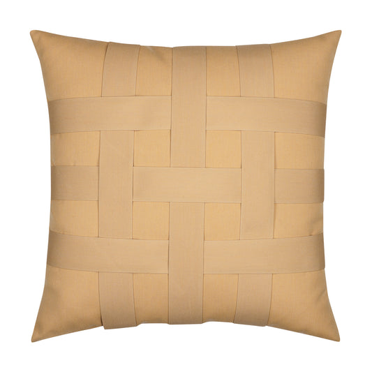 20" Square Elaine Smith Pillow  Basketweave Wheat