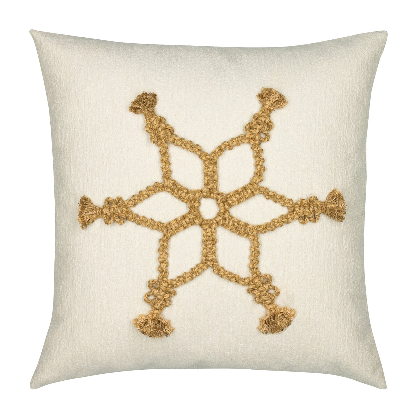 20" Square Elaine Smith Pillow Snowflake Gold, image 1