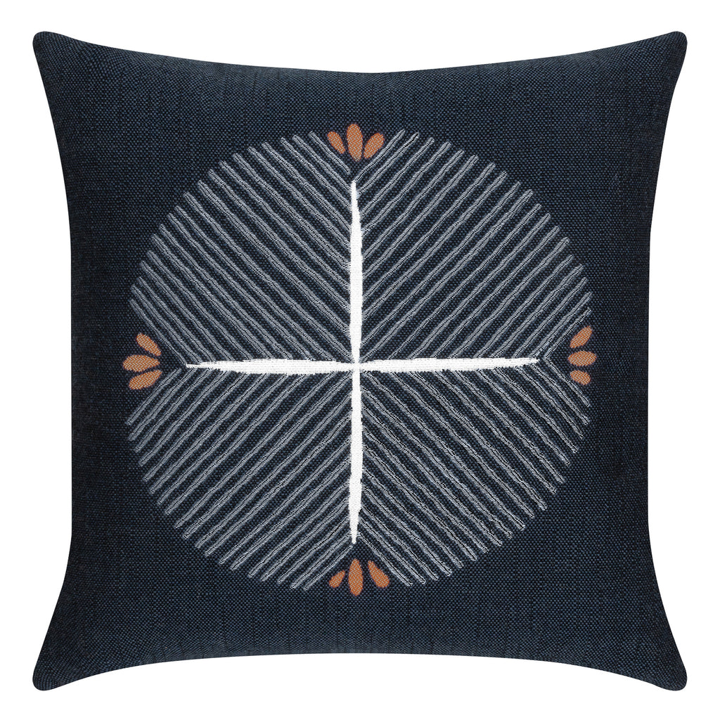 Elaine Smith 22 Square Pillow Direction Indigo