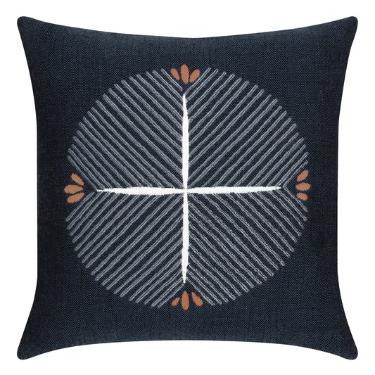 Elaine Smith 22 Square Pillow Direction Indigo