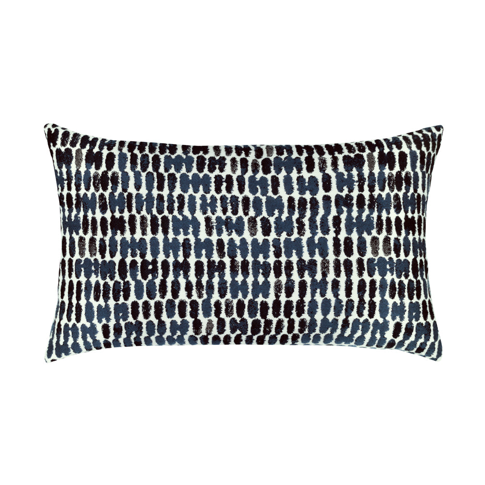 Elaine Smith Designer Lumbar Pillow Thumbprint Indigo