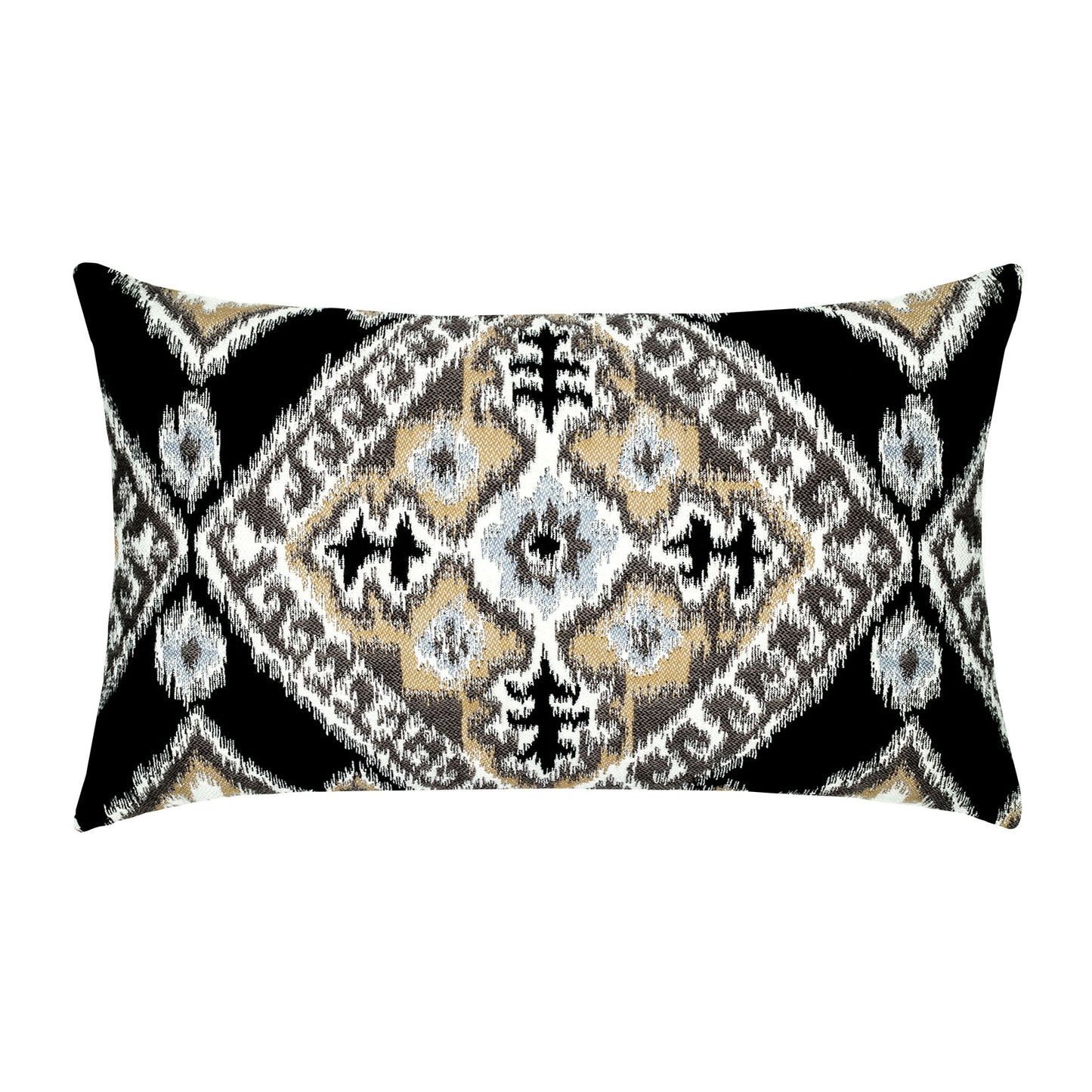 12" x 20" Elaine Smith Pillow  Ikat Diamond Onyx Double Sided