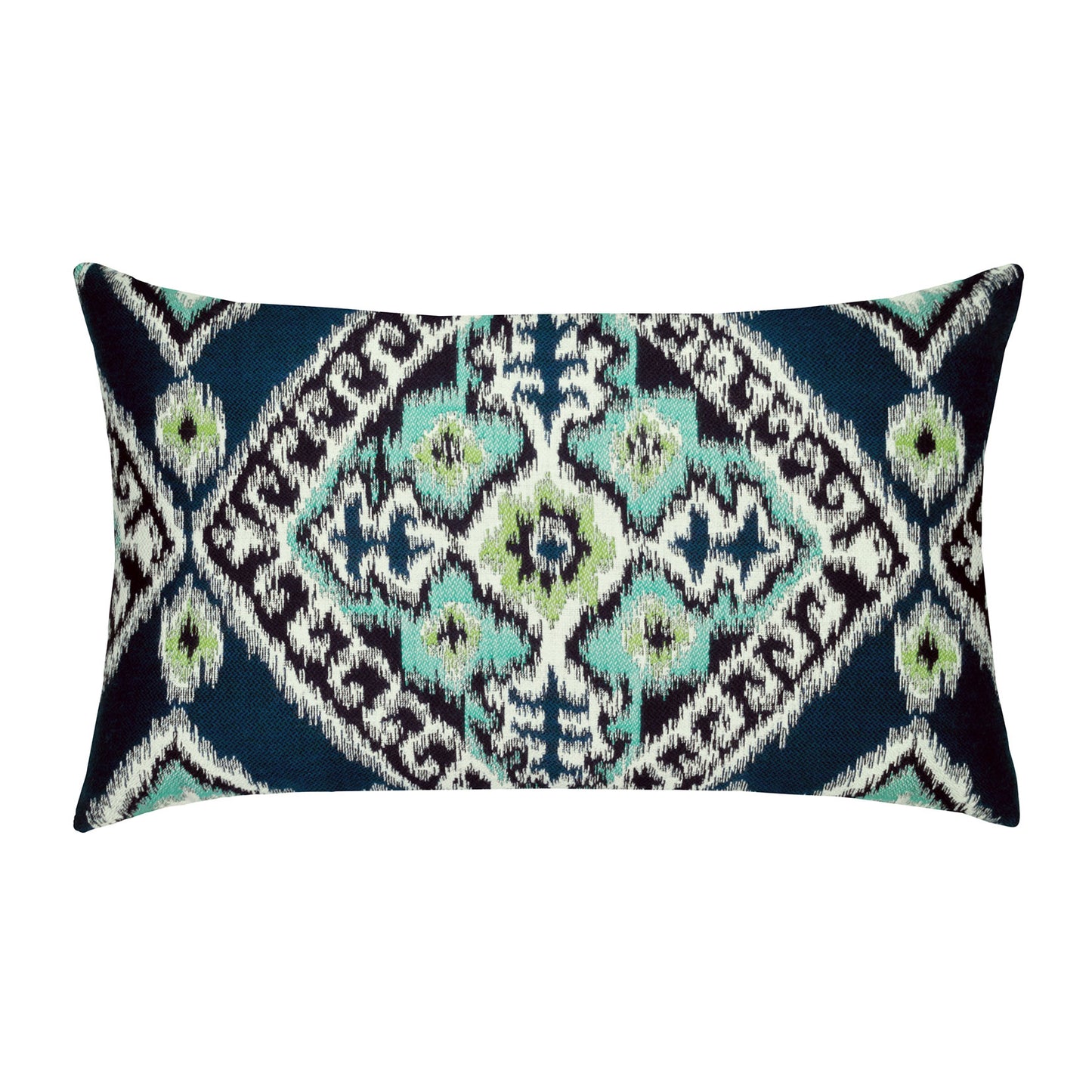 12" x 20" Elaine Smith Pillow  Ikat Diamond Peacock Double Sided