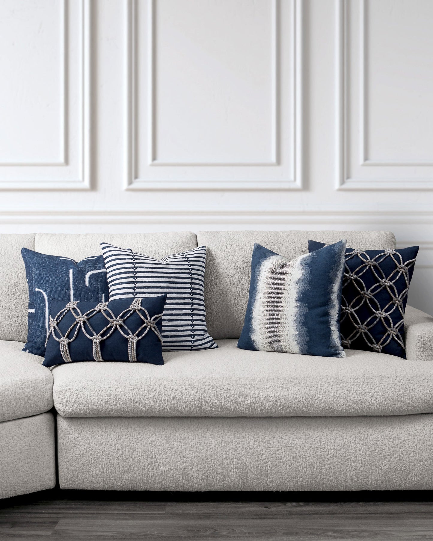12" Round Elaine Smith Orb Pillow Instinct Denim, image 6