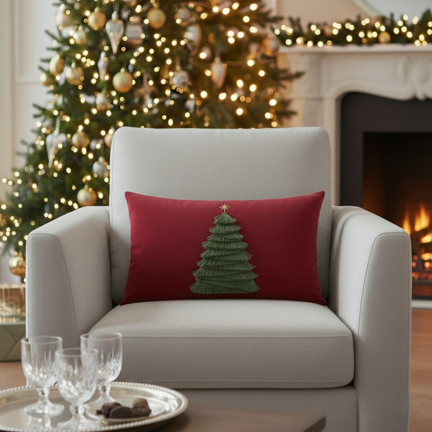 12" x 20" Elaine Smith Pillow Fraser Fir Ruby, image 3