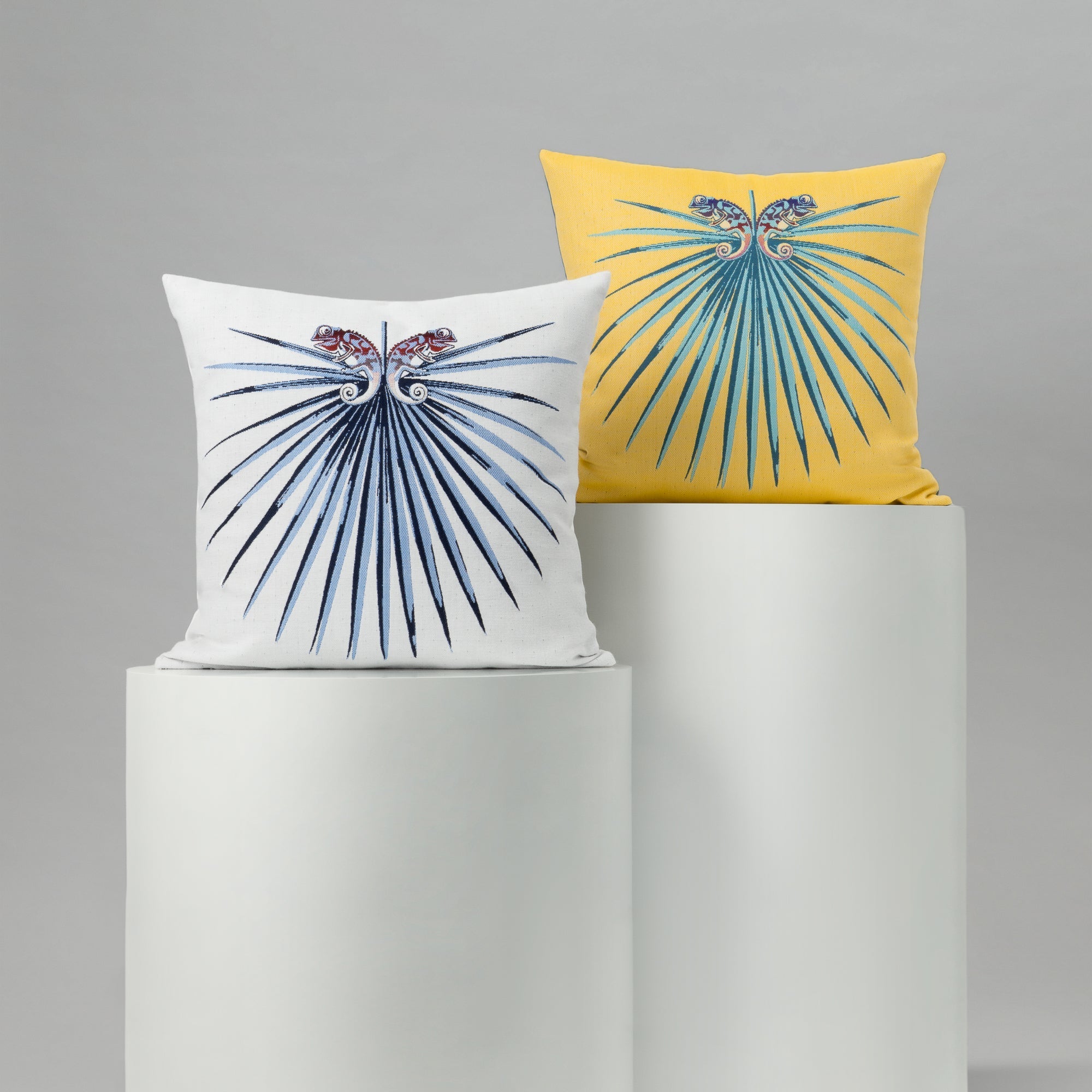 22" Square Elaine Smith Pillow  Chameleon Capri