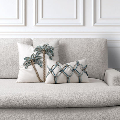 
                  12" x 20" Elaine Smith Pillow Aqua Rope - Image 3
                