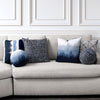 12" Round Elaine Smith Orb Pillow Thumbprint Indigo