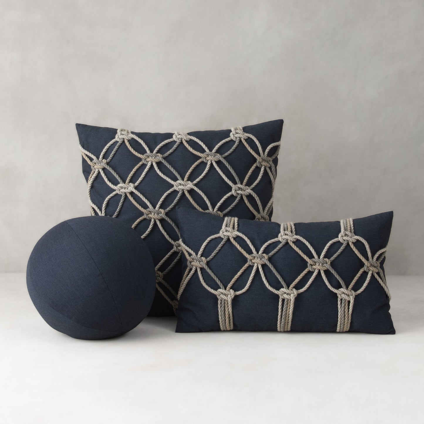 12" Round Elaine Smith Orb Pillow Solid Indigo, image 3
