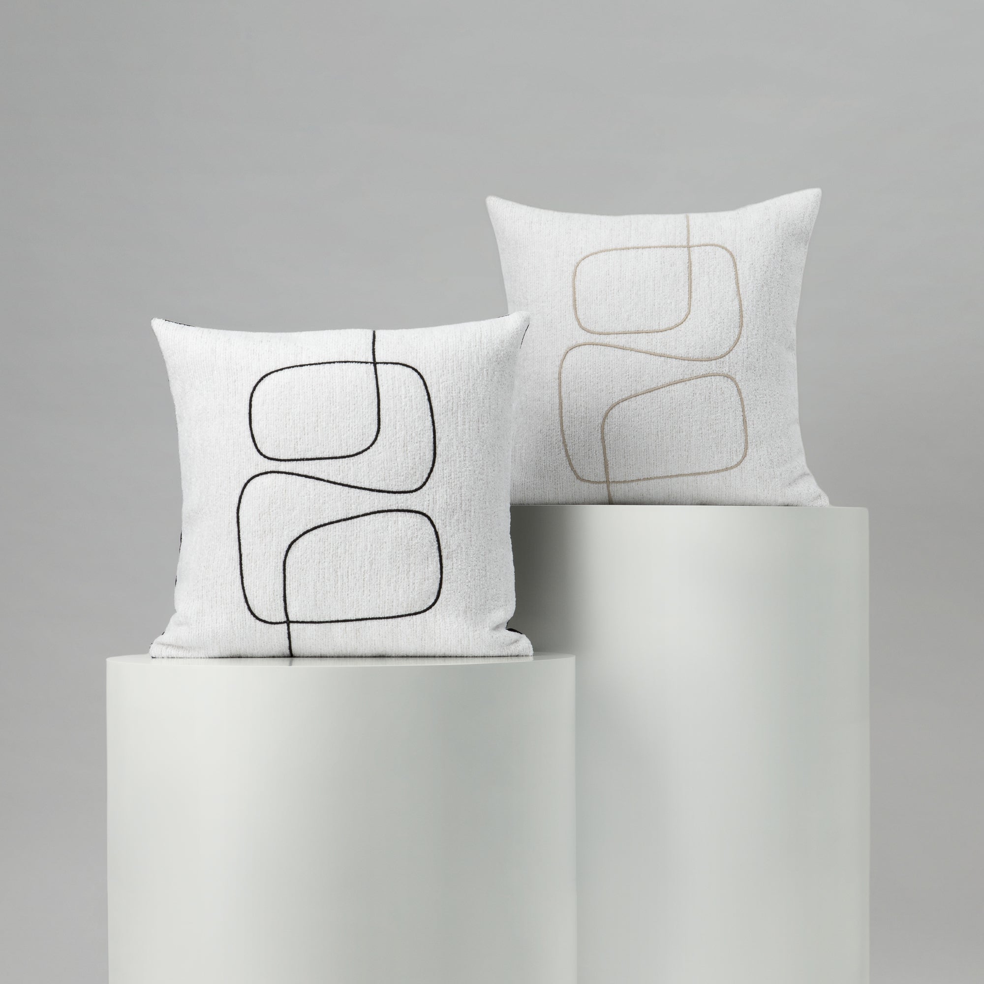 20" Square Elaine Smith Pillow Linear Luxe Ebony