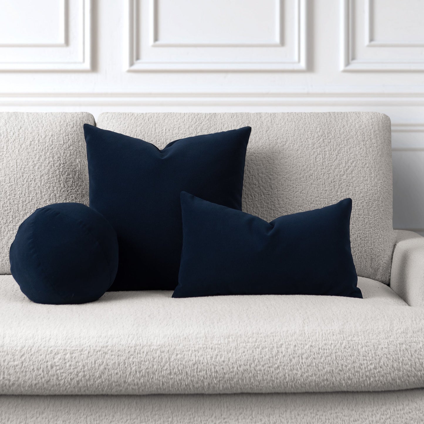 12" Round Elaine Smith Orb Pillow Lush Velvet Midnight, image 5