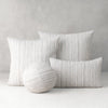 12" Round Elaine Smith Orb Pillow Luxe Stripe Pebble