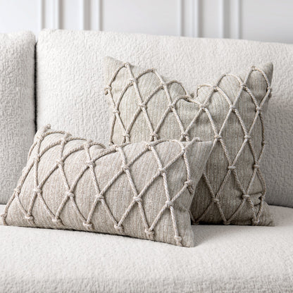 
                  20" Square Elaine Smith Pillow Macrame Fawn - Image 4
                