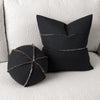 20" Square Elaine Smith Pillow  Micro Fringe Carbon
