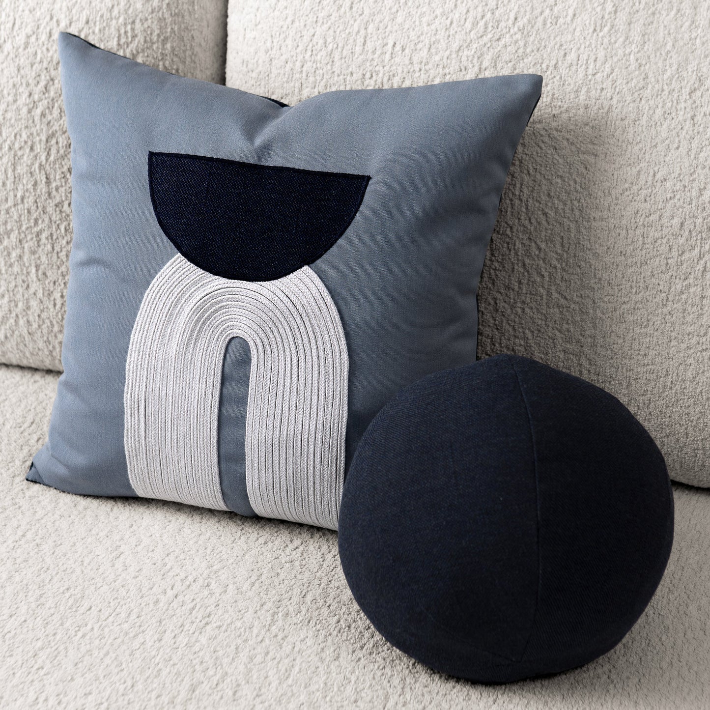 12" Round Elaine Smith Orb Pillow Lush Velvet Midnight, image 6