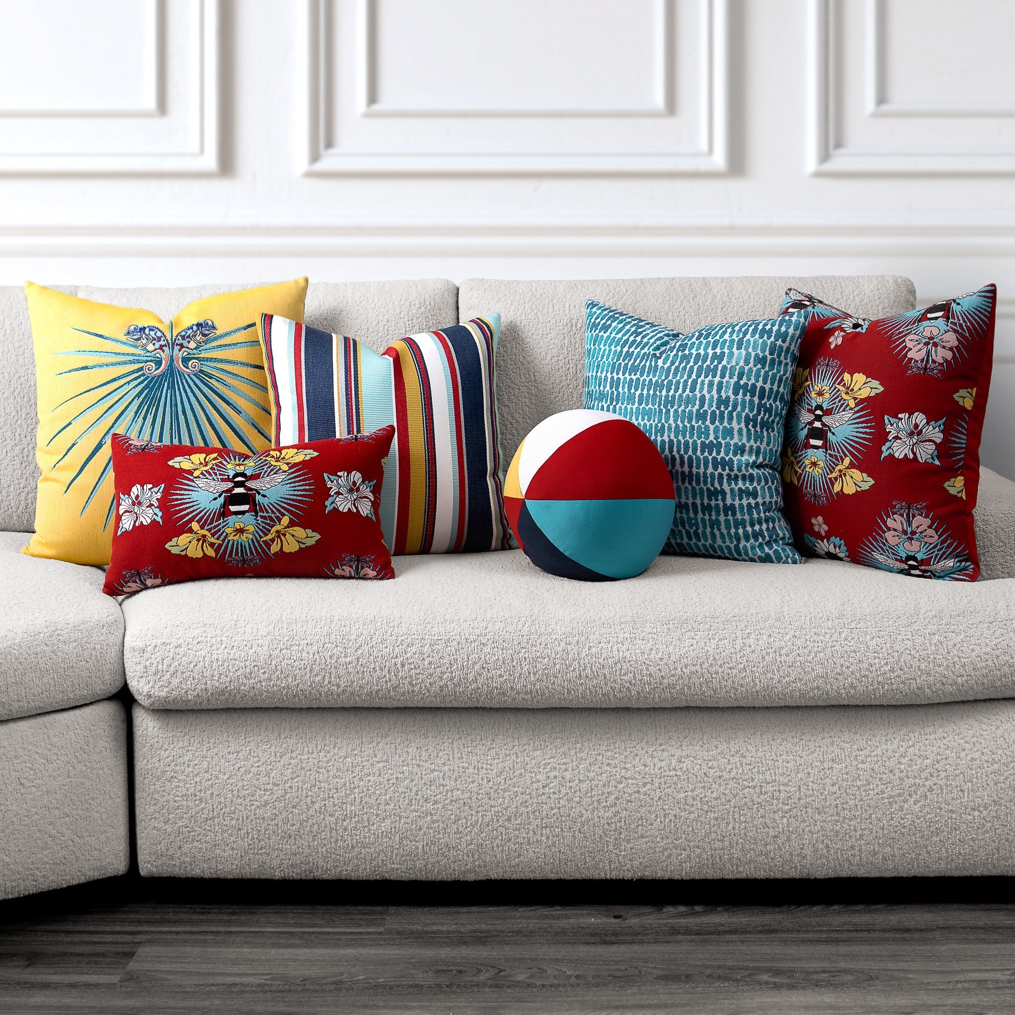 12" Round Elaine Smith Multicolor Orb Pillow