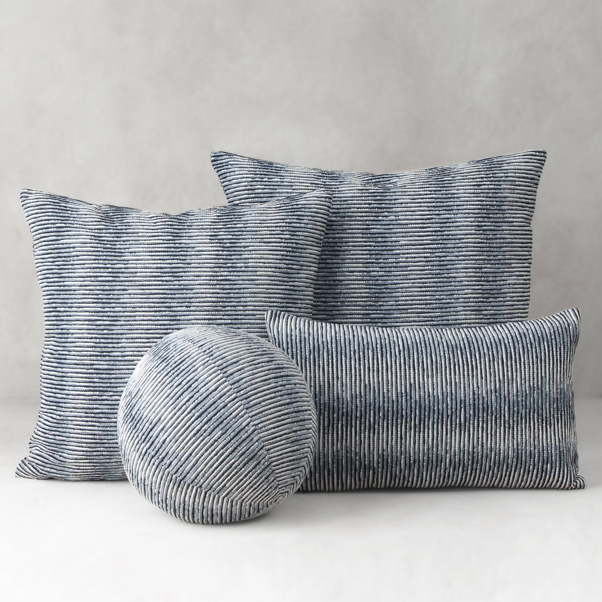 12" Round Elaine Smith Orb Pillow Progress Indigo